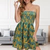 European And American Spring And Summer New Fashion Printed Beach Vacation Sexy Tube Top Dress