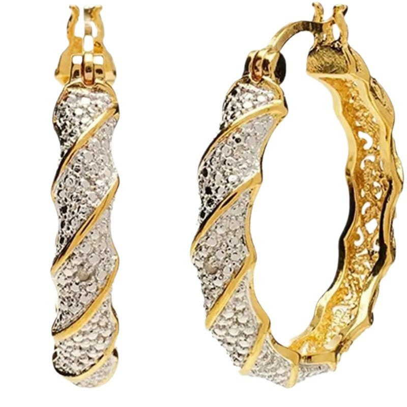 European And American Winding Metal Earrings Twisted