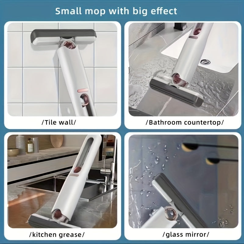 Mini Mop, Lazy Hand Wash-Free Strong Absorbent Mop Multifunction Portable Squeeze Cleaning Mop Desk Window