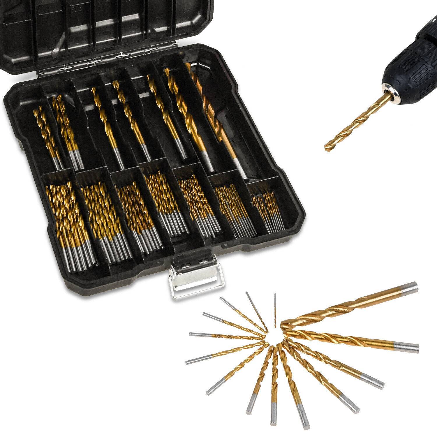 99X Titan HSS Spiralbohrer Stahl Bohrer Satz Werkzeug Set Metallbohrer 1.5-10mm