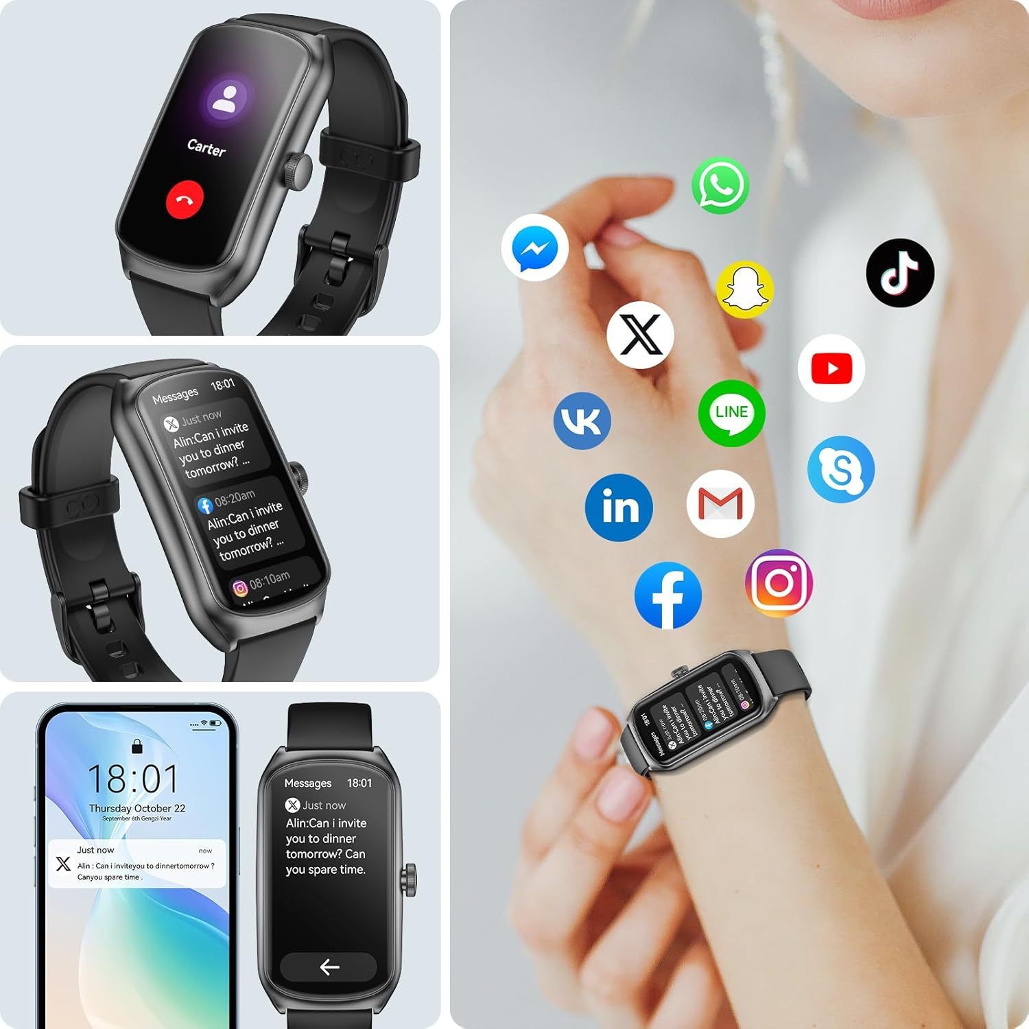 Unisex Fitness Tracking Smartwatch