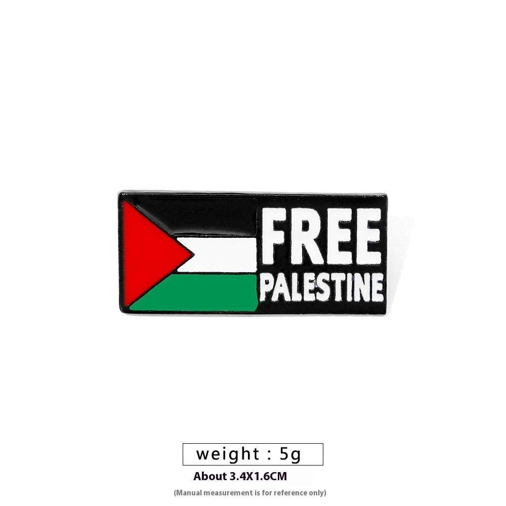 Free Palestine Flag Brooch Gold Badge Clothes Accessories Pin