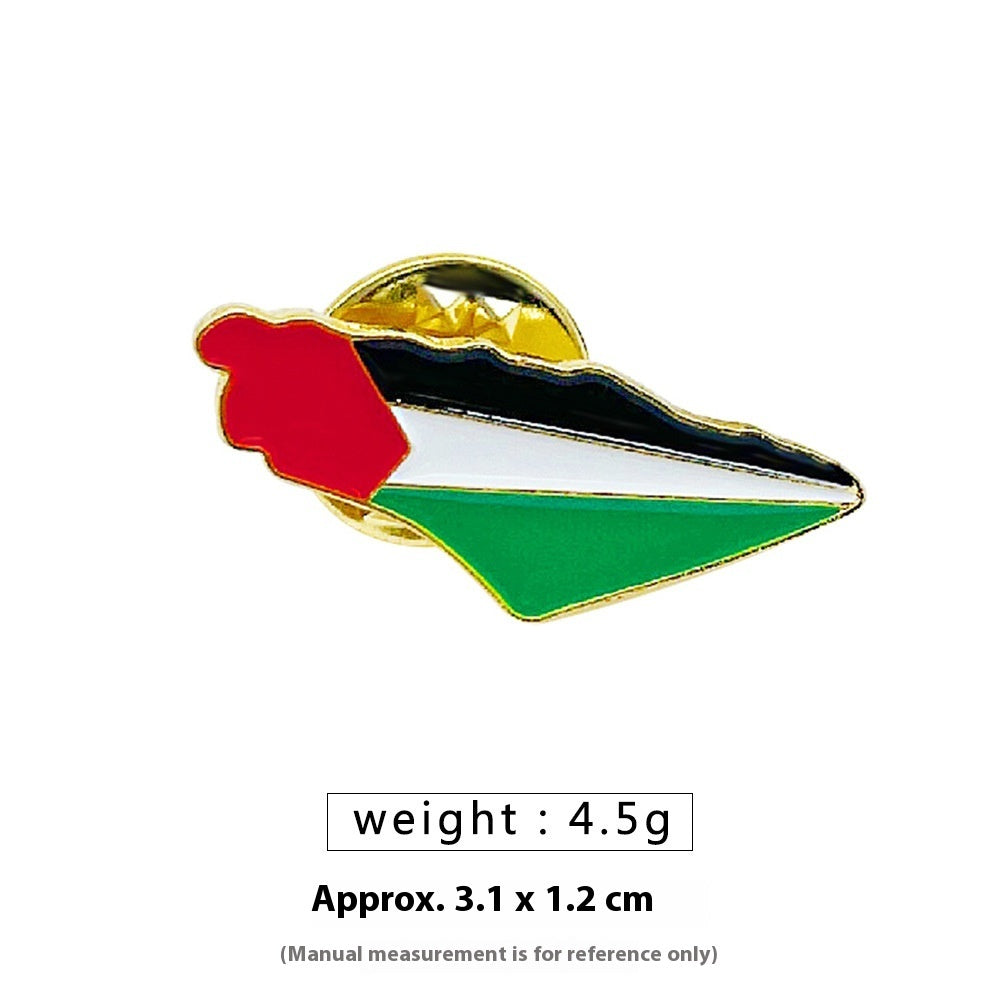Free Palestine Flag Brooch Gold Badge Clothes Accessories Pin