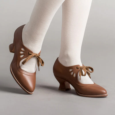 Hollow Out High Heel Lace-up Casual Shoes