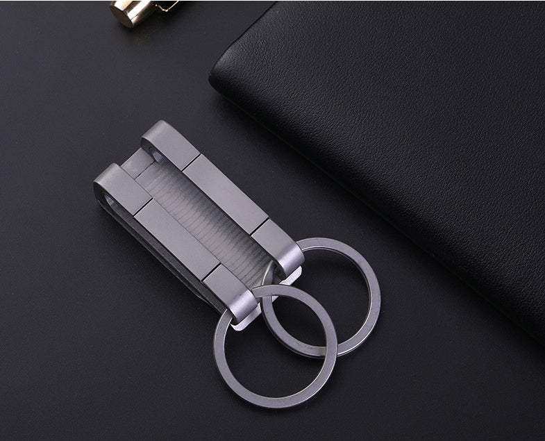 Titanium alloy belt key ring men wear belt double key ring