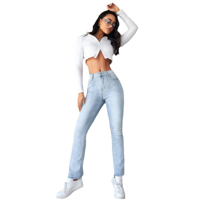 Women's Straight Leg Slim Fit Jeans