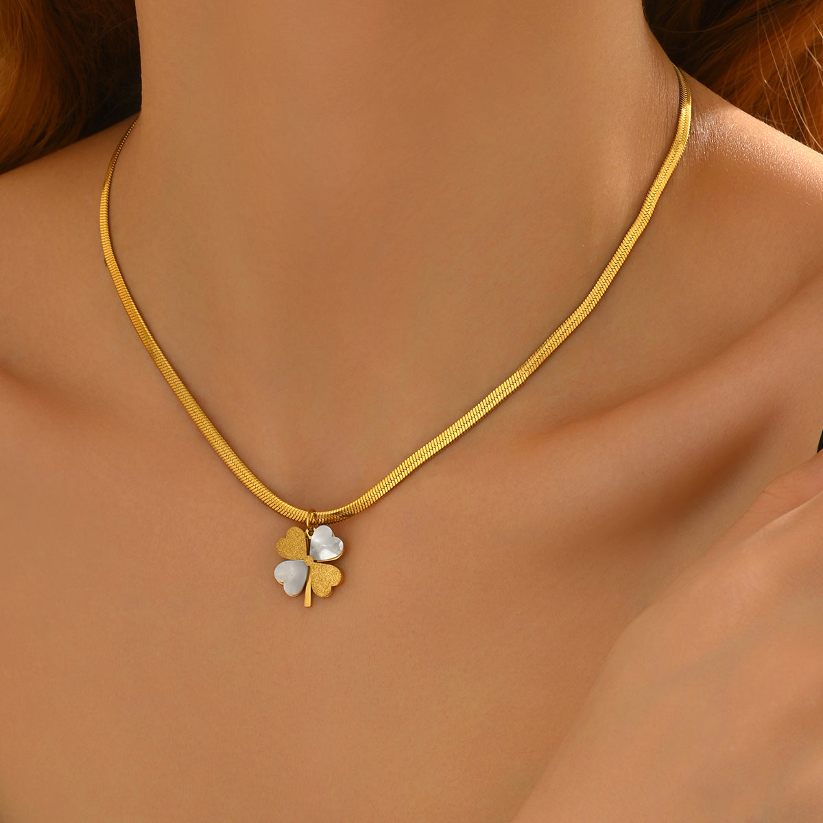Lxalry 18K Gold Plated Double Luck Necklace