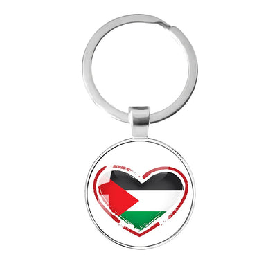 Palestinian Flag Time Stone Pendant