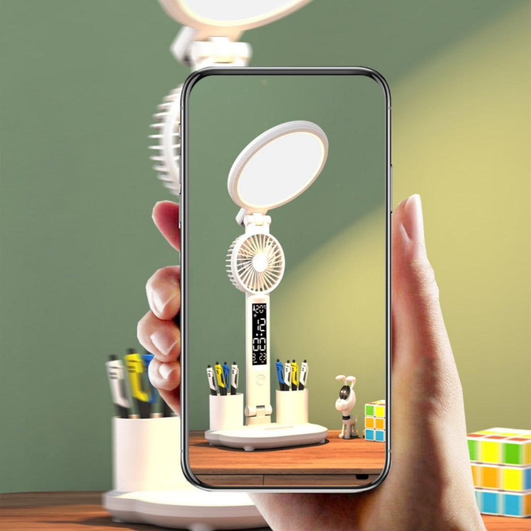 LED Clock Table Lamp USB Chargeable Dimmable Desk Lamp