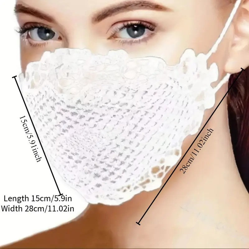 6 Pcs Sexy Lace Face Mask For Women-