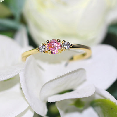 European And American Simple Women's Wedding Ring Inlaid Zircon Gold Plated
