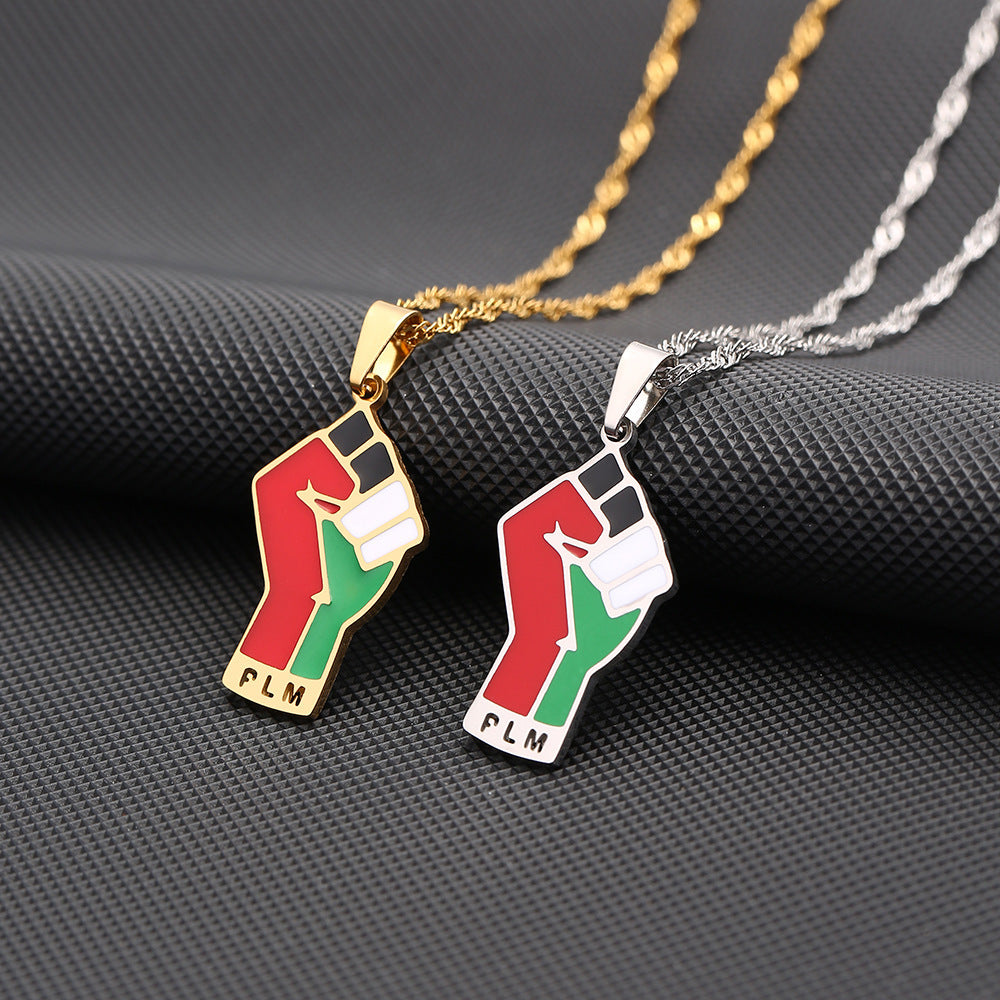 Stainless Steel Palestinian Pendant Necklace