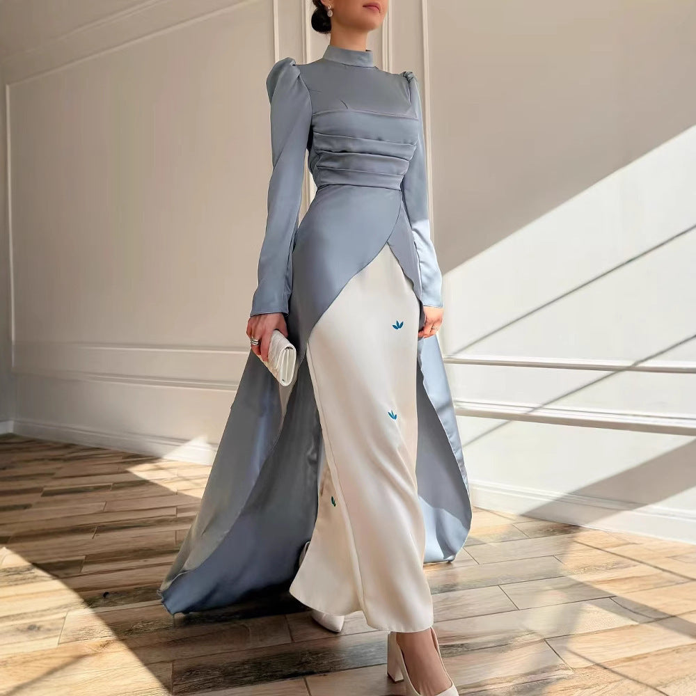 Color Long Sleeves Dress