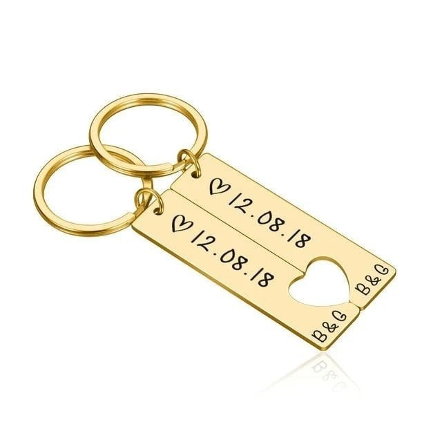 Customized Couples Keychain Boyfriend Girlfriend