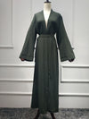 Dubai Robe Solid Cardigan Dress