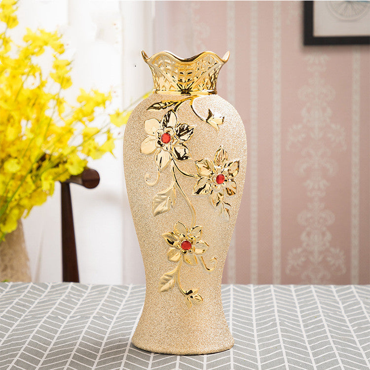 Ceramic Vase Electroplating Gold European Style