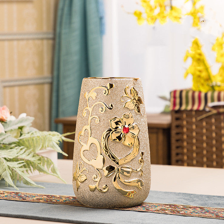 Ceramic Vase Electroplating Gold European Style