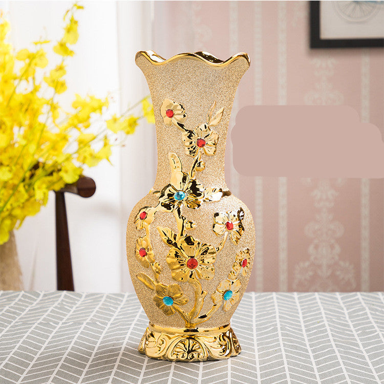 Ceramic Vase Electroplating Gold European Style