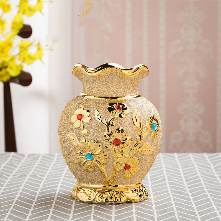 Ceramic Vase Electroplating Gold European Style
