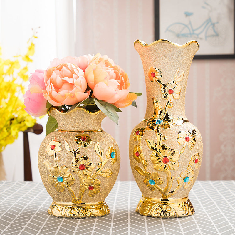 Ceramic Vase Electroplating Gold European Style