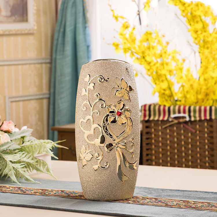 Ceramic Vase Electroplating Gold European Style