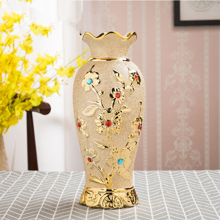 Ceramic Vase Electroplating Gold European Style