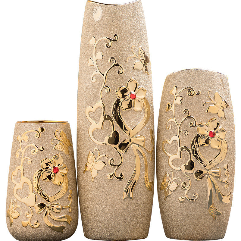 Ceramic Vase Electroplating Gold European Style