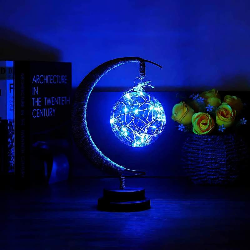 Led Moon Light Wrought Iron Ornament