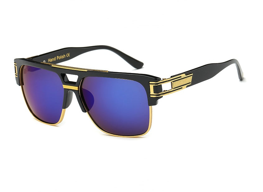 Men And Women Square Retro Colorful Reflective Sunglasses