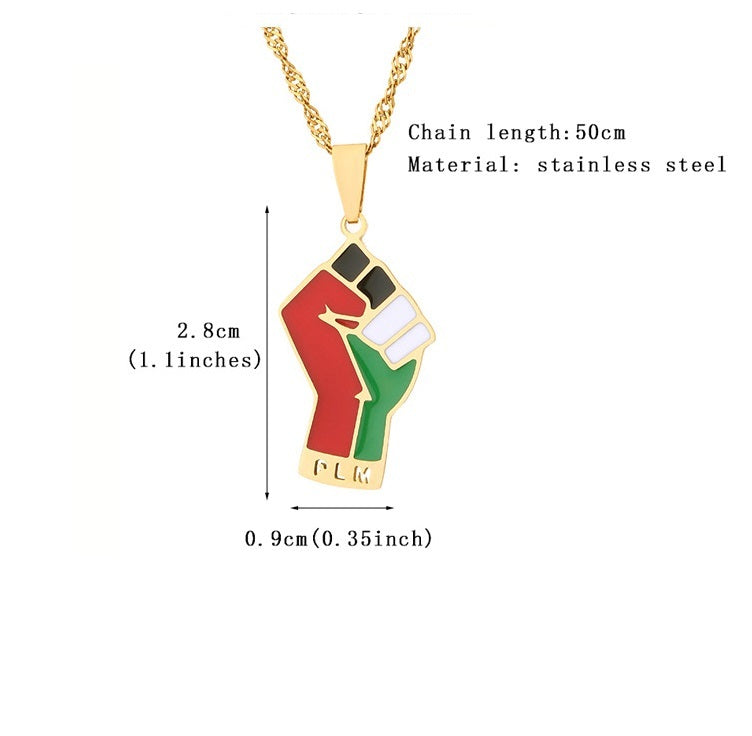 Stainless Steel Palestinian Pendant Necklace