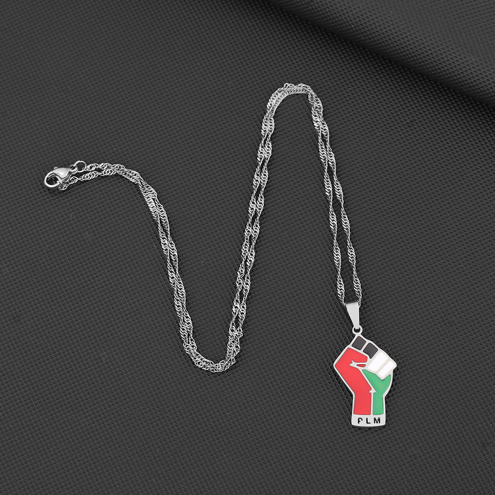 Stainless Steel Palestinian Pendant Necklace
