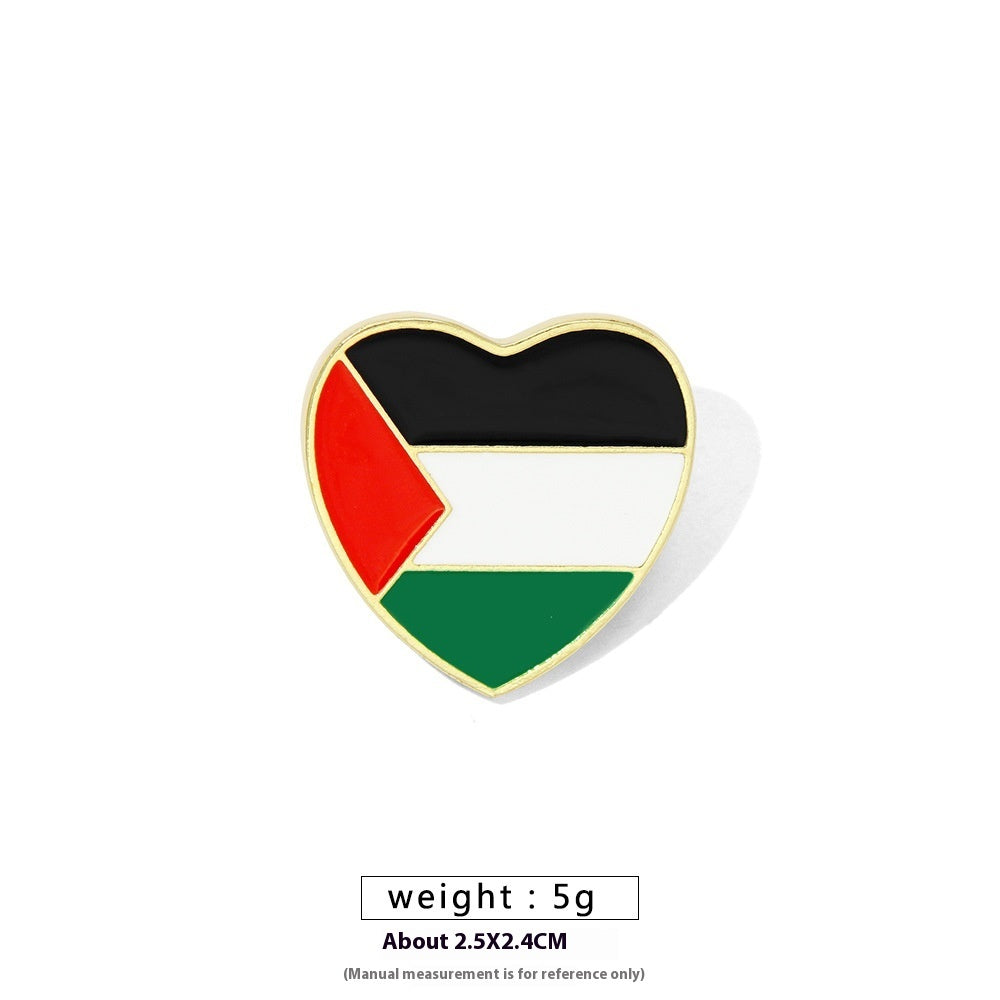 Free Palestine Flag Brooch Gold Badge Clothes Accessories Pin