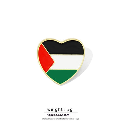 Free Palestine Flag Brooch Gold Badge Clothes Accessories Pin