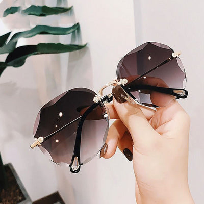 Polygonal Sunglasses Women Rimless