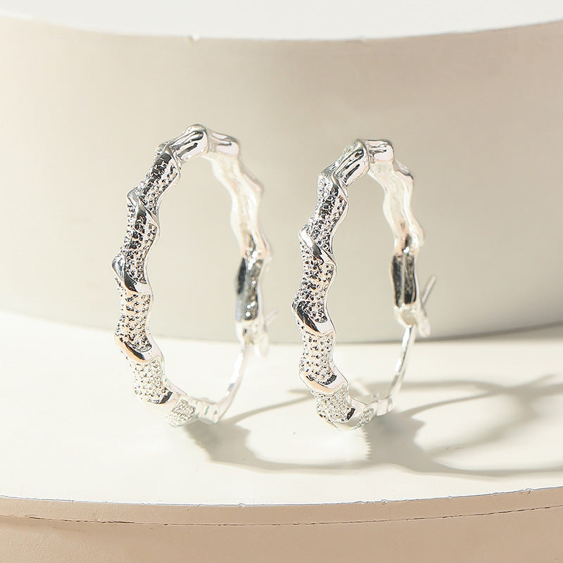 European And American Winding Metal Earrings Twisted