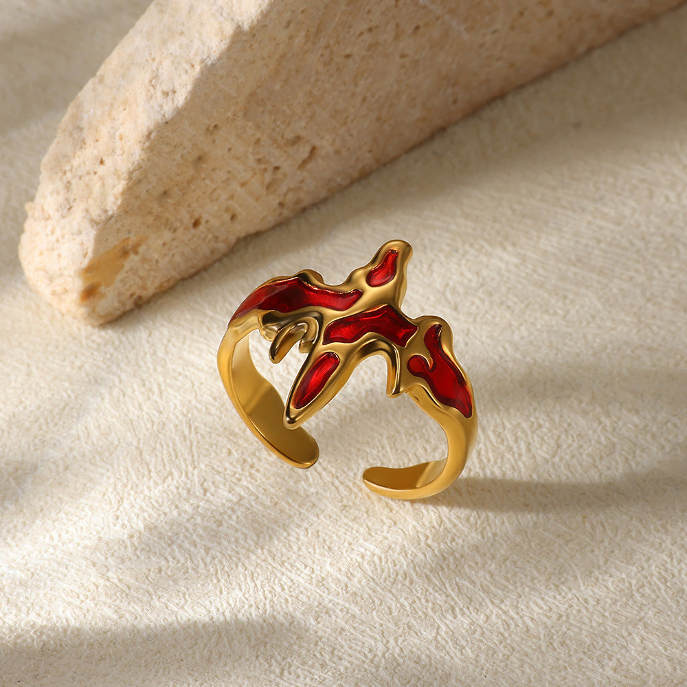 Stainless Steel Open Ring Plated 18K