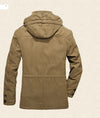 Heavy Wool Men Winter Jacket - Reversible and Removable Hood