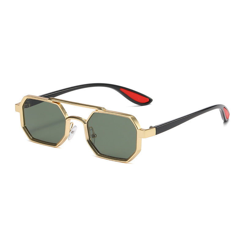 Fashion Metal Sunglasses Large Frame Sun-resistant Sunglasses