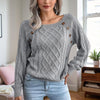 Women's Solid Color Casual Square Neck Button-Detail Knit Top -