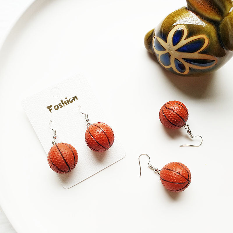 Fashion Sports Style Basketball Earrings
