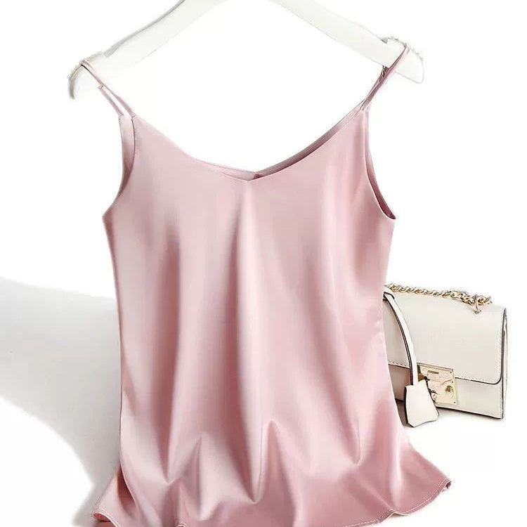 Italian Camisole Women's V-neck Brace Basic White Vest