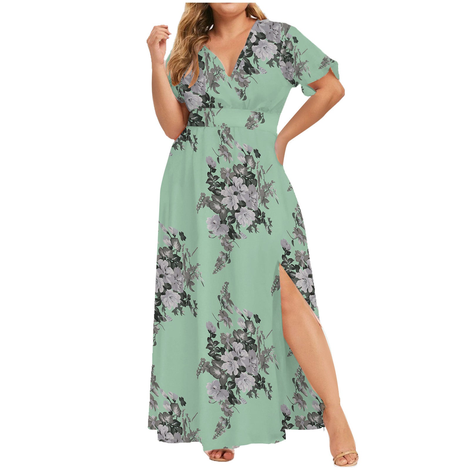 Women's Fashion Personalized Printed Short Sleeve Dress