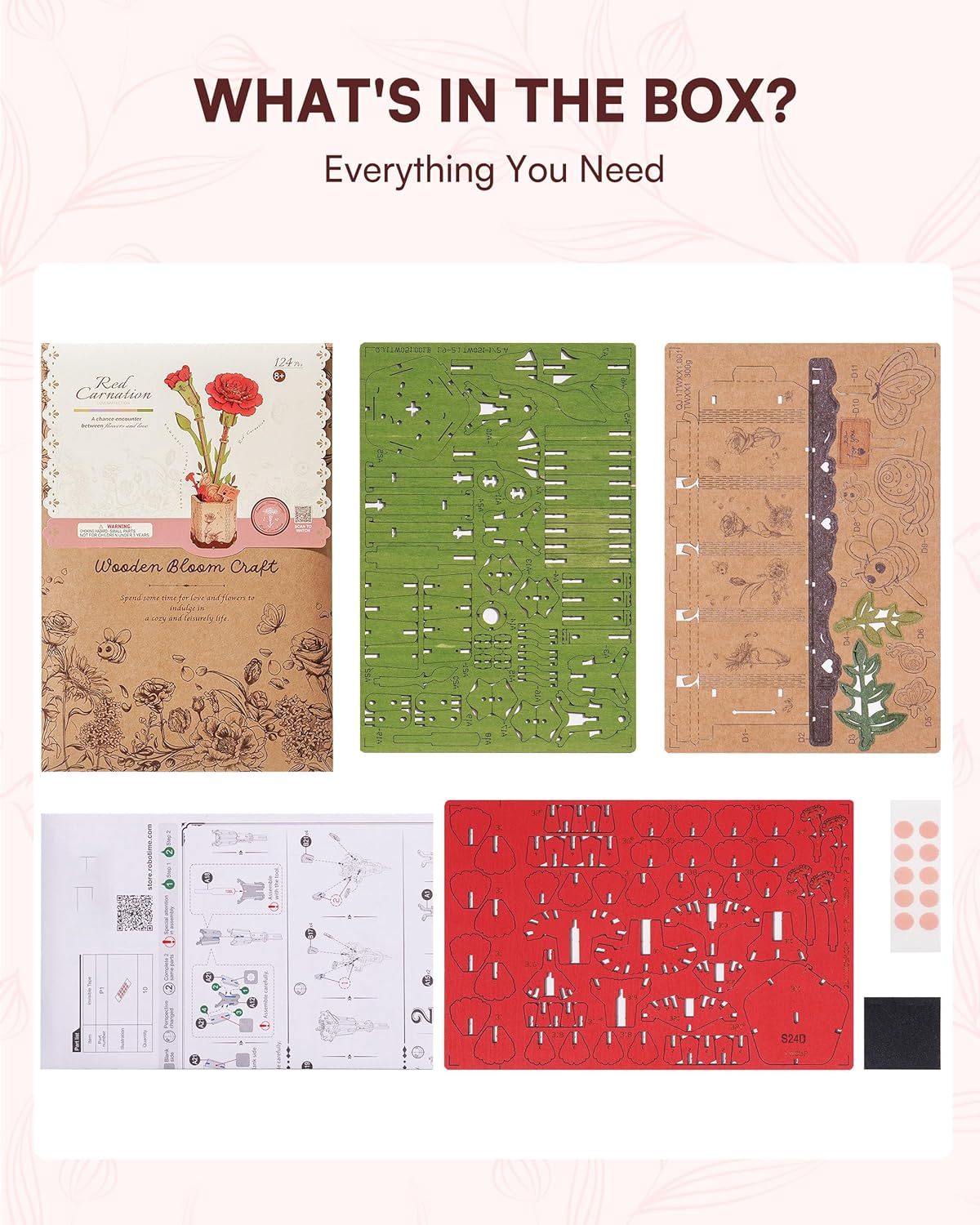 ROlife 3D Puzzle Flowers Bouquet Wooden Carnation