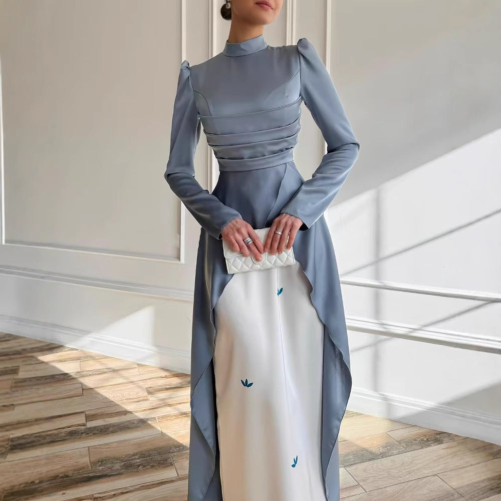Color Long Sleeves Dress