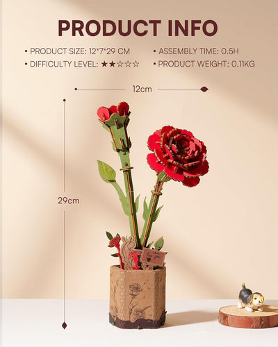 ROlife 3D Puzzle Flowers Bouquet Wooden Carnation