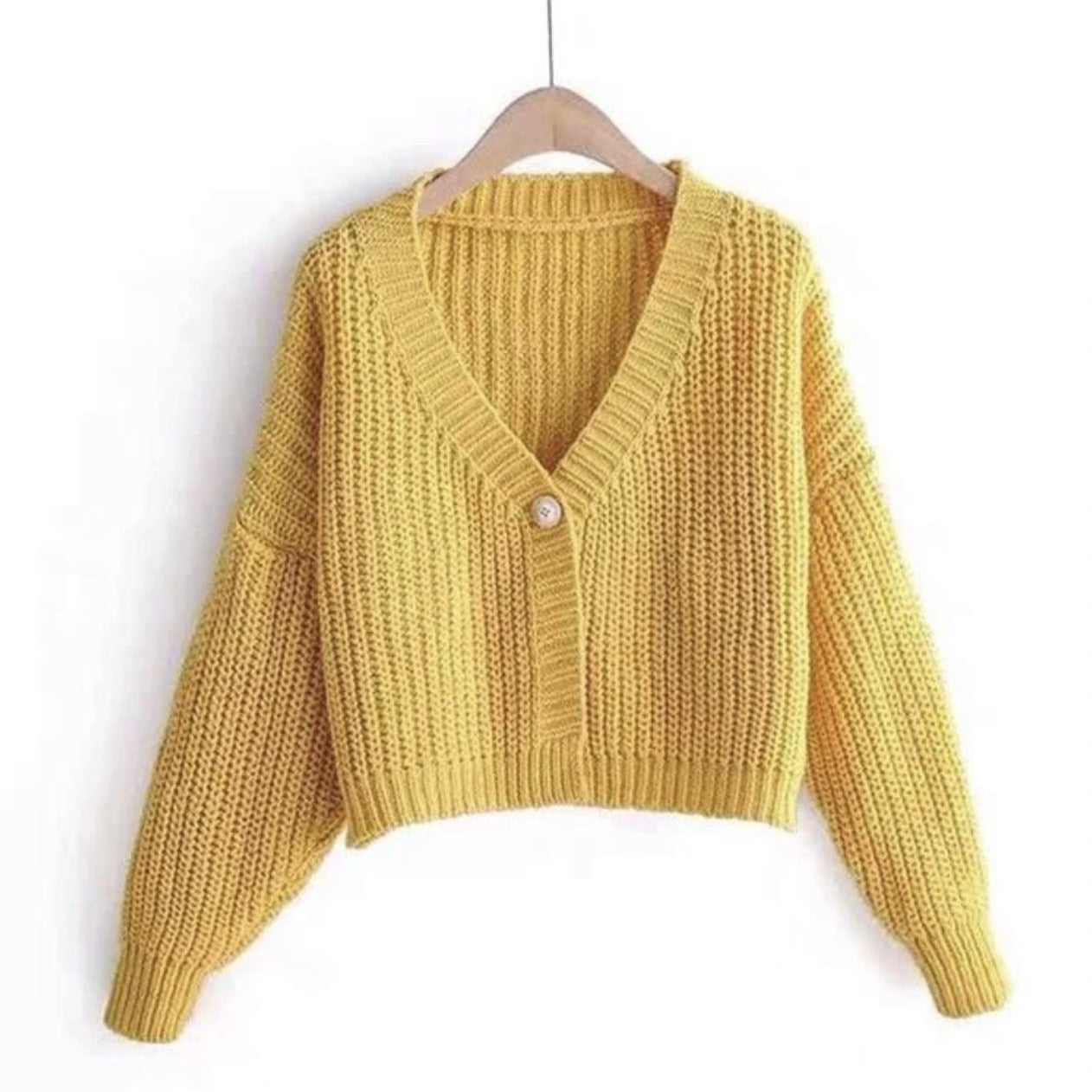 College Style Girls' Tops Loose Outer Wear Short Knitted Cardigan Sweater