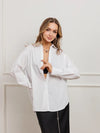 Women's Plus Size Striped Work Casual Long Sleeve Shirt