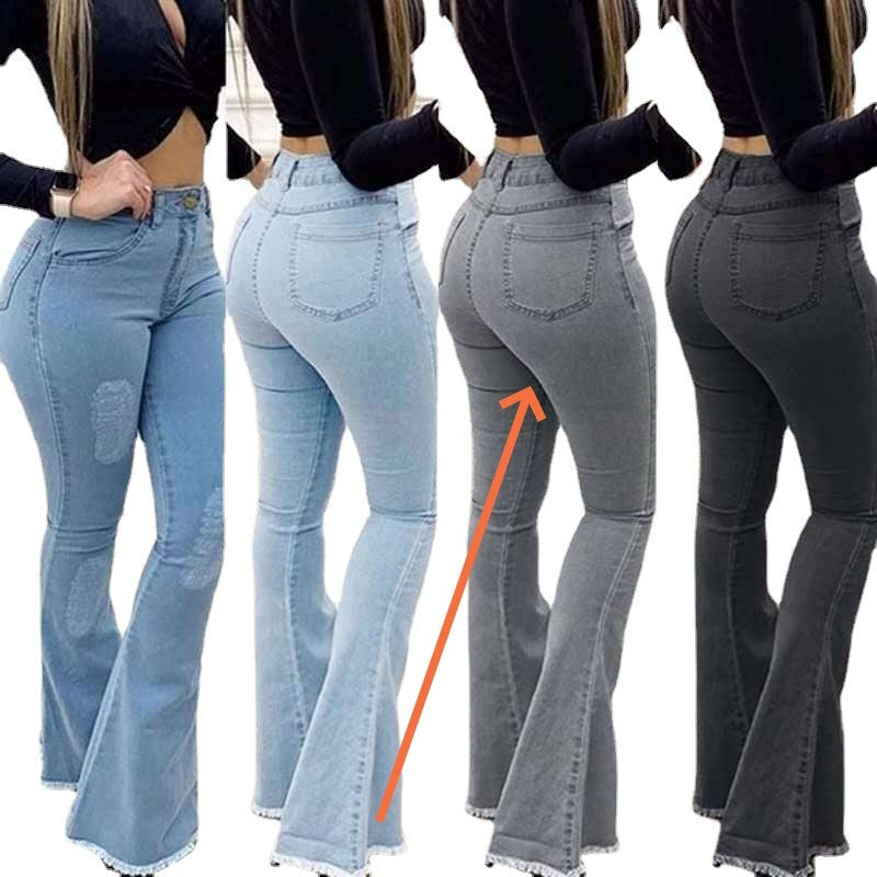 Women Fashion Elastic Ladies Jeans Pants