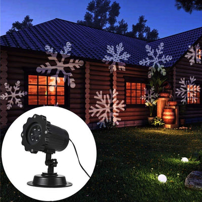 LED Christmas Blizzard Snowflake Laser Light Snowfall Projector Moving Snow
