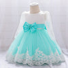 Children's Dress One Year Old Girl Lace Long Sleeve Puffy Baby Shower